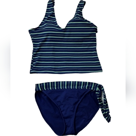 sand sun tankini navy/teal/lime size‎ women's 12/14 nwot - Picture 1 of 8